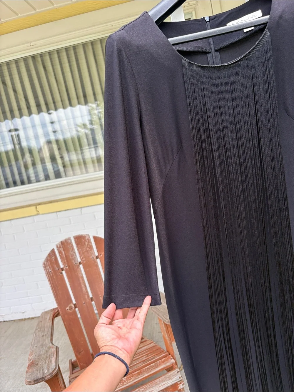 Black Fringe-Front Women's Dress - Brand:Emaline